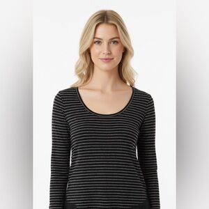 Lauren Conrad small black & gold bow tie top